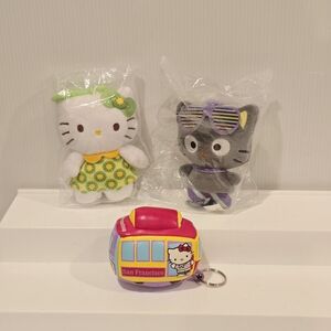 Hello Kitty and Friends  Plush Dangler Collection and Plush Taxi Keychain Set